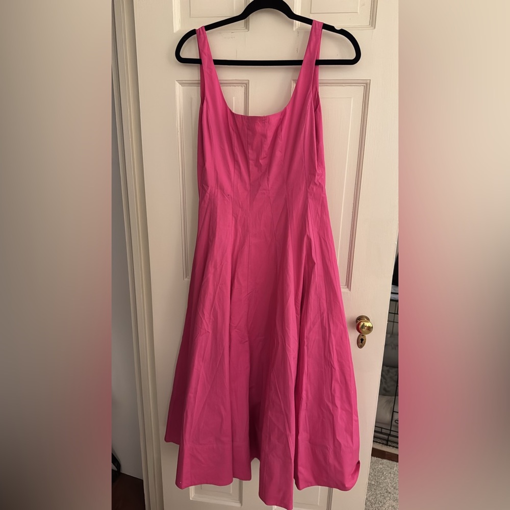 STAUD Vibrant Pink Midi Dress